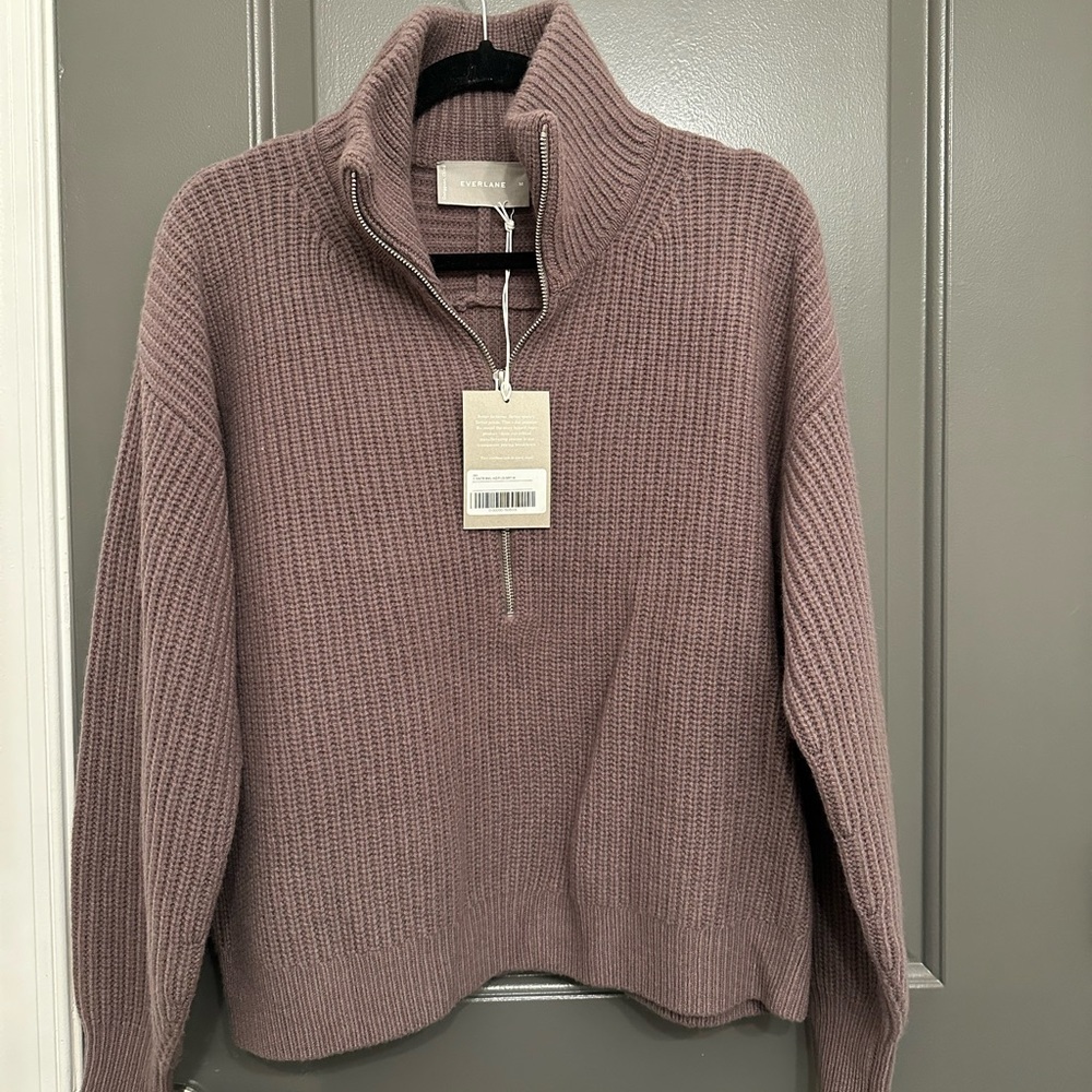 Everlane half zip merino sweater in grey